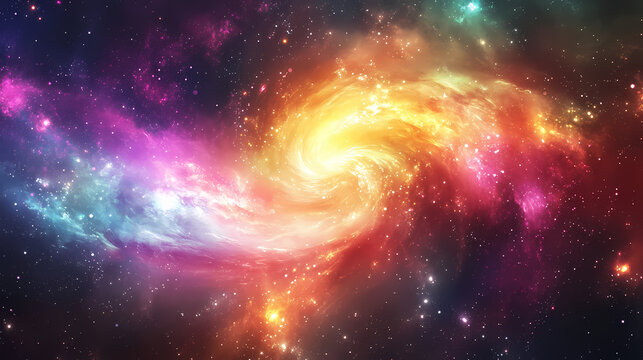 Ai generated illustration of colorful abstract background of glowing aura lights in spiral. auric. illustration. Glowing Auras. Illustration