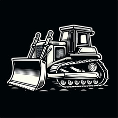 bulldozer heavy equipment vector illustration © Andi
