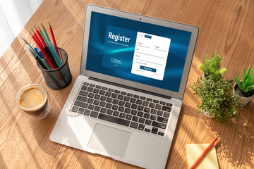 Fototapeta premium Online registration form for modish form filling on the internet website