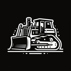 Naklejka premium bulldozer heavy equipment vector illustration