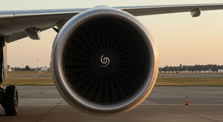 Turbofan Engine Under Passenger Aircraft Wing