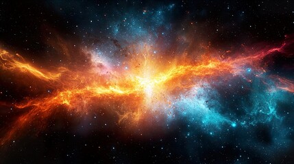 Naklejka premium Cosmic Burst: Space Explosion Effect 