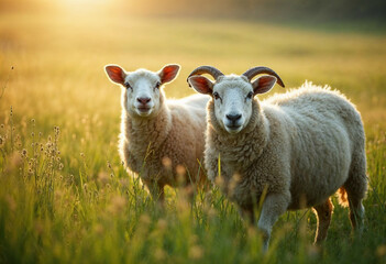 Obraz premium sheep on a meadow
