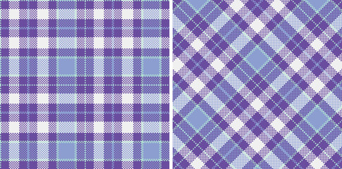 Modern Seamless Madras Plaid in Smoky Bluey Purple tones Textile Design