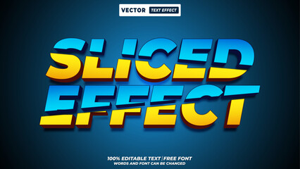 Paper cut out typography style sliced editable 3d vector text style effect 