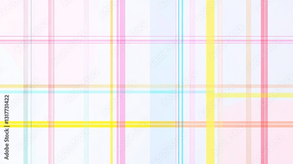 Poster a grid pattern with pastel lines on a white background