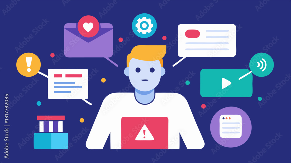 Poster these illustrations can effectively represent the concept of ai in content moderation showing how it