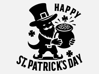 Happy St. Patrick's Day Silhouette Vector Illustration