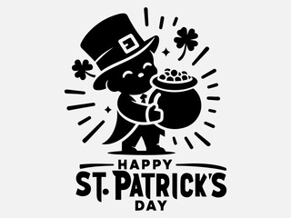 Happy St. Patrick's Day Silhouette Vector Illustration