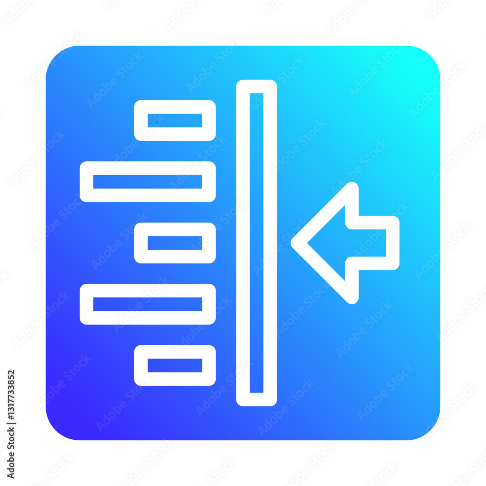 Poster align left icon symbol for graphic user interface