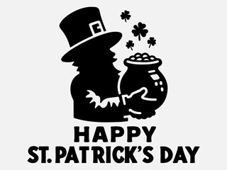 Happy St. Patrick's Day Silhouette Vector Illustration