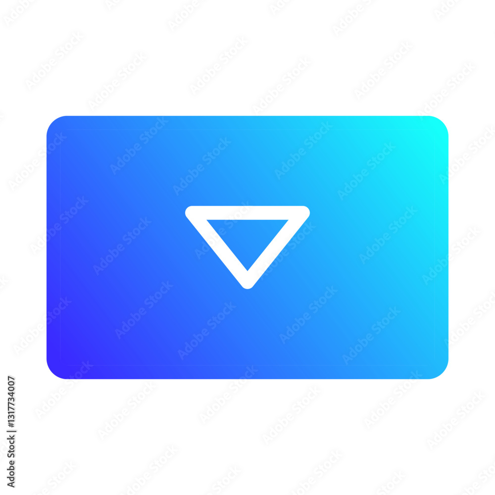 Poster gradient background with downward triangle icon
