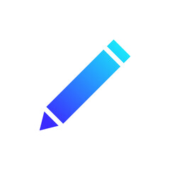 Modern Blue Pencil Icon for Design and Creativity