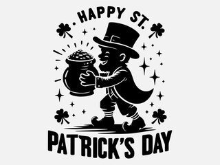Happy St. Patrick's Day Silhouette Vector Illustration