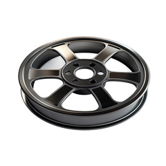 Obraz premium Black wheel with on transparent background