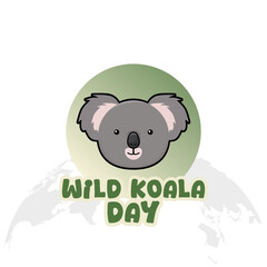Vector graphic of Wild Koala Day for Wild Koala Day celebration.