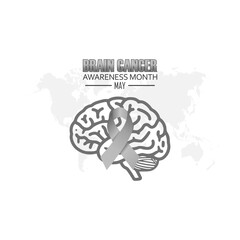 Vector graphic of Brain Cancer Awareness Month for Brain Cancer Awareness Month celebration.