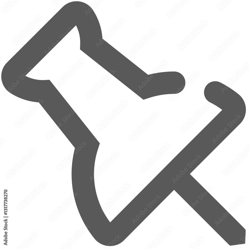 Poster a simple yet effective grey pushpin icon symbolizing organization and memory with a minimalist line 