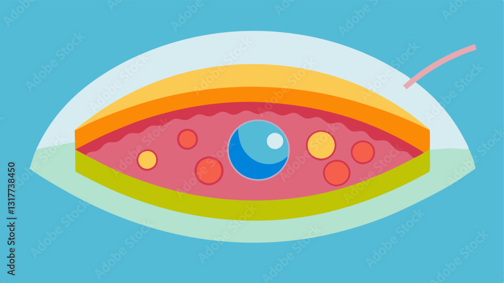Poster skin layer illustration a crosssection view of the skin layers around the eye with nanoparticles tra