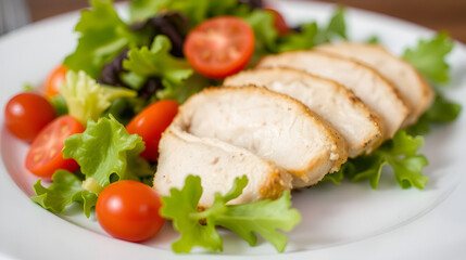 Chicken breast with green salad