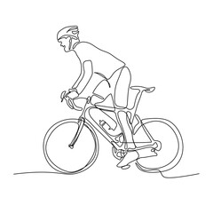 continuous single line drawing of a cyclist in motion