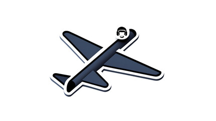Iconic Airplane with Pilot Silhouette: Aviation Symbol for Travel, Transportation, and Flight D