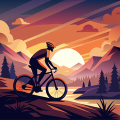 Obraz premium Freedom on Two Wheels—Sunset Ride 