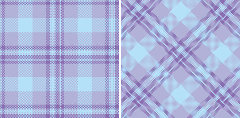 Muted Pastel Blue Seamless Madras Plaid with Rich Powder Blue accents Textile Design