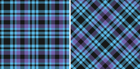 Modern Neon Almost Black Seamless Madras Plaid Textile Design