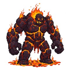 Pixel art Molten Golem