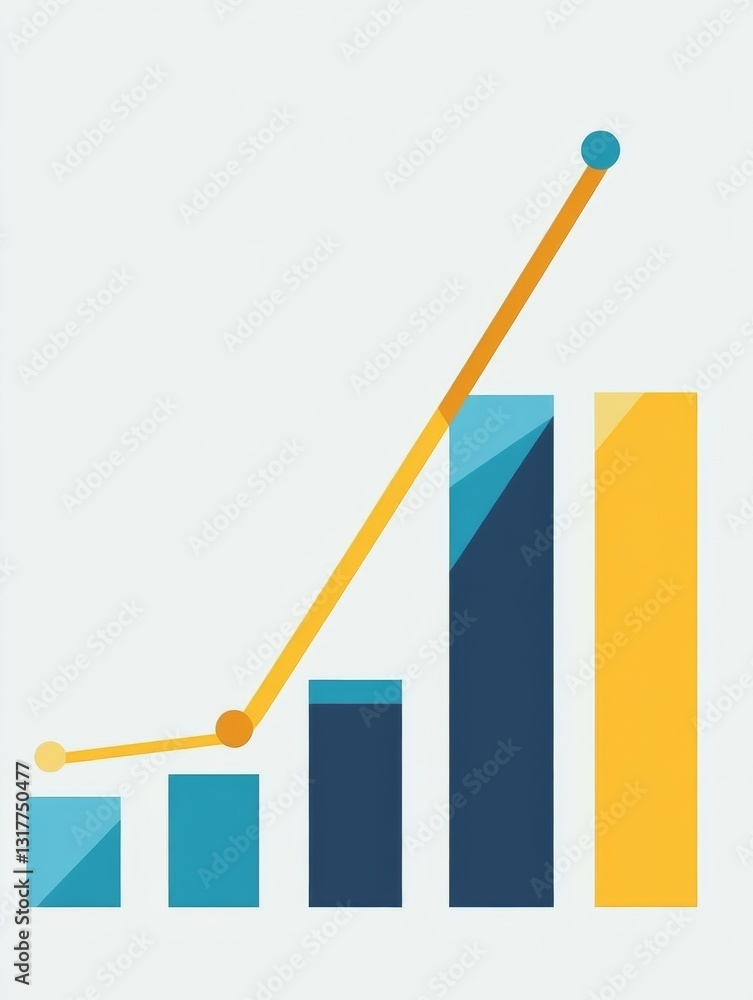 Poster bar graph showing sales data for an online store with blue and yellow bars on a light background