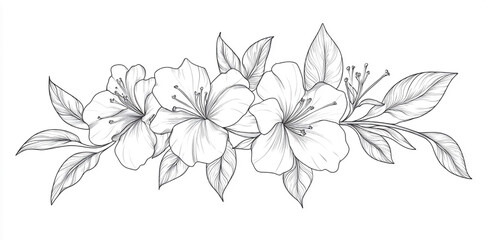 AArtistic Botanical Illustration with Flowers and Leaves
dobe Illustrator Artwork