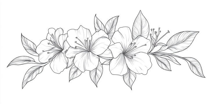 AArtistic Botanical Illustration with Flowers and Leaves
dobe Illustrator Artwork