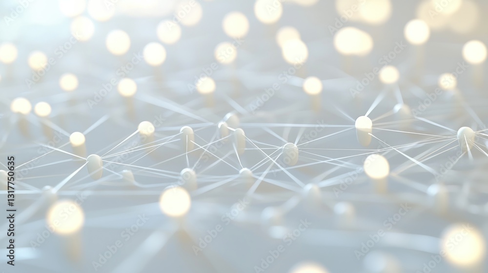Aufkleber abstract network connection, glowing nodes and lines. (2)