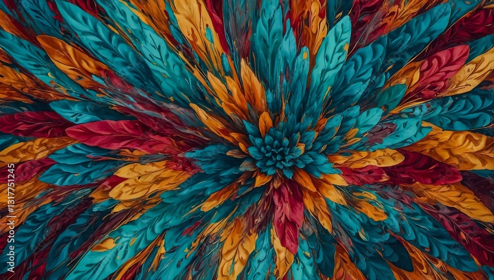 Poster abstract colorful patterns blending into a seamless artistic background.