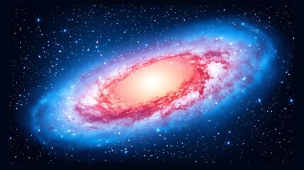 Naklejka premium A beautiful spiral galaxy containing stars and vast space depicted perfectly