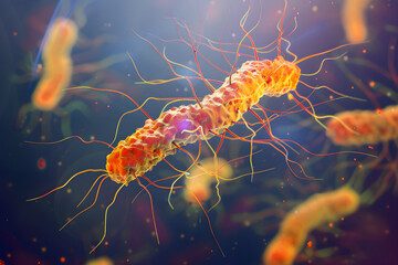 In-depth Scientific Diagram Depicting the Cause and Transmission of Typhoid Fever
