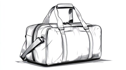 Travel duffel bag, isolated on white