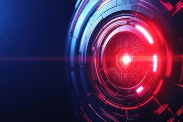Fototapeta premium Futuristic Digital Cybersecurity Concept with Dynamic Fingerprint and Radiant Light Effects