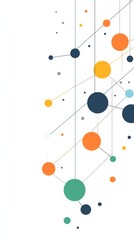 a digital network connection with orange, blue, green, and grey accents 