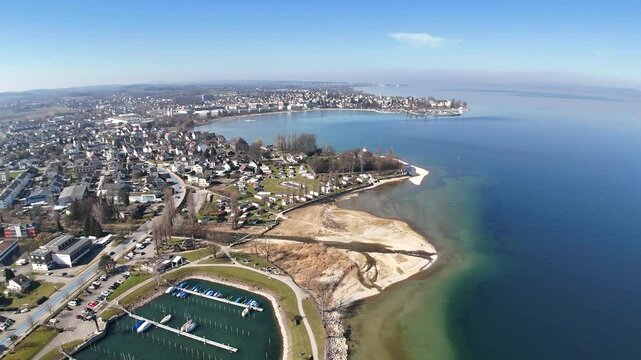 aerial view of the city of Arbon, Bodensee