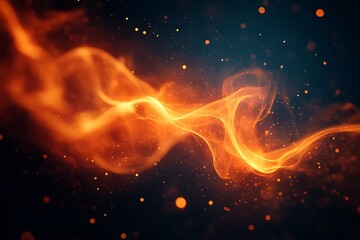 Fototapeta premium Abstract representation of orange glowing energy on dark background