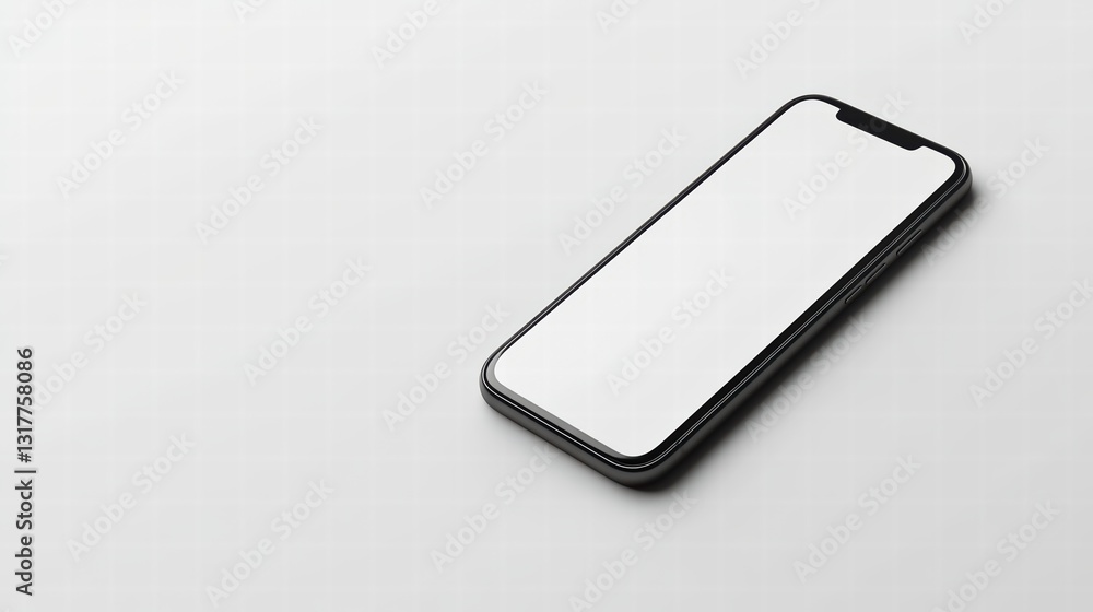 Poster sleek device display: a modern, sophisticated smart device poised in a studio setting, showcasing a 