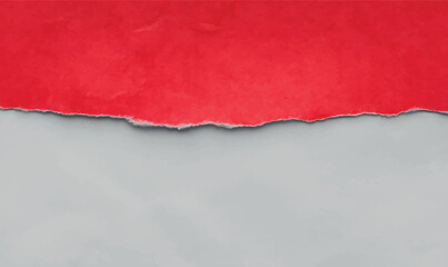 Torn grunge paper with ripped edge background. Red ripped paper torn isolated on white background. Old torn vintage collage posters crumpled paper surface texture space for text. illustration.