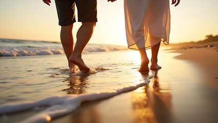 sunset, silhouette, couple, love, beach,