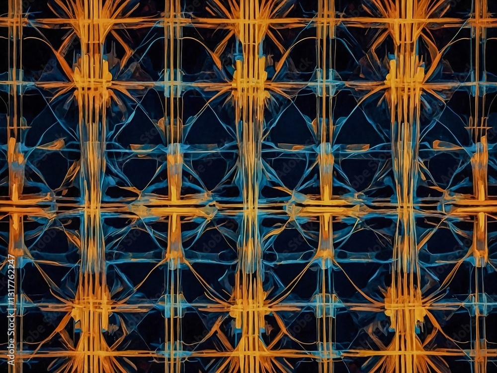 Poster abstract cross pattern in generative art.