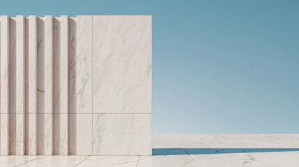 A Serene Study in Minimalist Architectural Design  Clean Lines, Textured Marble, and a Tranquil