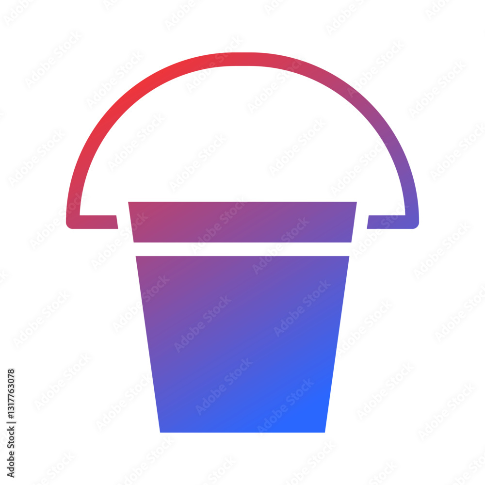 Poster gradient bucket icon isolated on white background