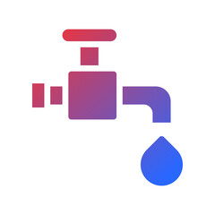 Fototapeta premium Minimalist Water Tap Icon with Gradient Effect