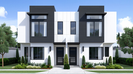 Modern Architectural Gem A Luxurious Duplex Residence in a Serene Suburban Setting, Showcasing